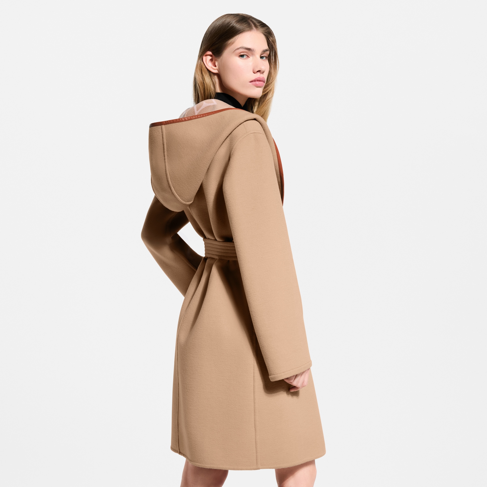 Belted Double Face Hooded Wrap Coat - Ready-to-Wear | LOUIS VUITTON